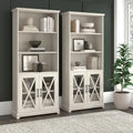 5 Shelf Bookcase with Glass Doors - Set of 2