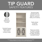 5 Shelf Bookcase with Glass Doors - Set of 2