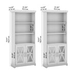 5 Shelf Bookcase with Glass Doors - Set of 2