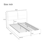 Modern King Size Hydraulic Platform Bed with Lift Storage and Sensor LED Lights, Metal Frame, No Box Spring Needed