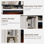 Farmhouse Fireplace TV Stand for 80 Inch TV, Entertainment Center