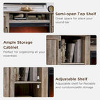 Farmhouse Fireplace TV Stand for 80 Inch TV, Entertainment Center