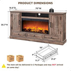 Farmhouse Fireplace TV Stand for 80 Inch TV, Entertainment Center