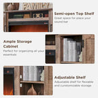 Farmhouse Fireplace TV Stand for 80 Inch TV, Entertainment Center