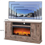 Farmhouse Fireplace TV Stand for 80 Inch TV, Entertainment Center