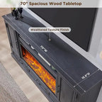 Farmhouse Fireplace TV Stand for 80 Inch TV, Entertainment Center