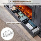 Farmhouse Fireplace TV Stand for 80 Inch TV, Entertainment Center