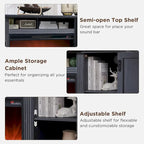 Farmhouse Fireplace TV Stand for 80 Inch TV, Entertainment Center