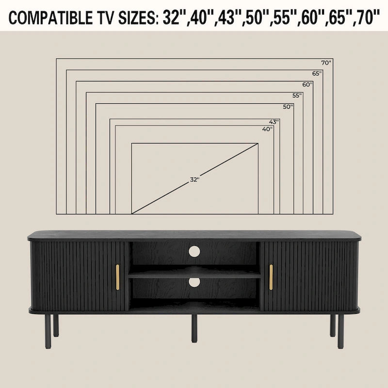 Tambour TV Stand Media Console for TVs Up to 55