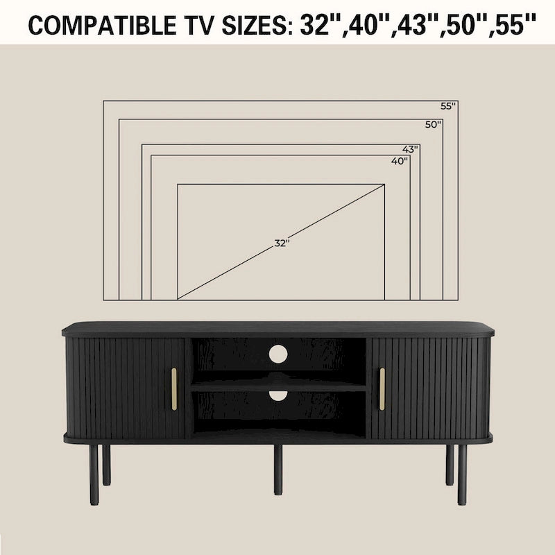 Tambour TV Stand Media Console for TVs Up to 55