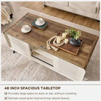 Mid Century Modern Lift Top Coffee Table, Center Table for Living Room