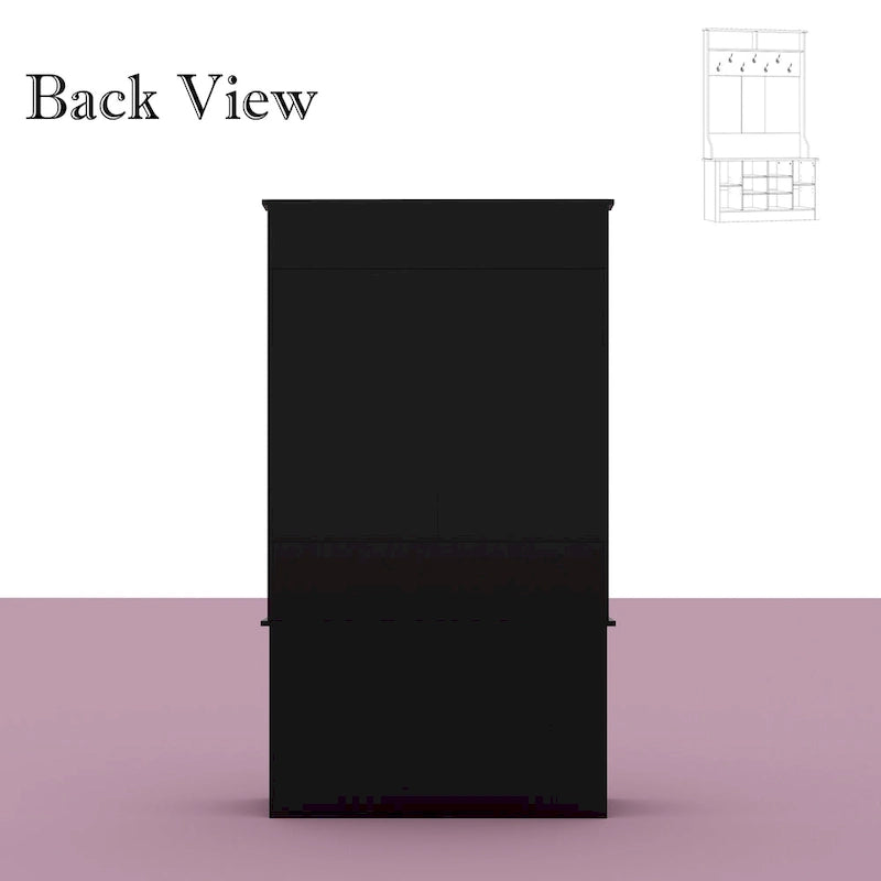 68.5inch Coat Rack Shoe Bench 4 in 1 Hall Tree Entryway Storage Bench