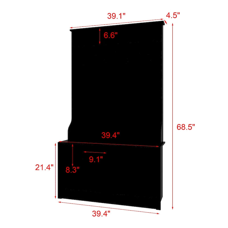 68.5inch Coat Rack Shoe Bench 4 in 1 Hall Tree Entryway Storage Bench