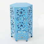 12-Inch Iron Side Table with Sunburst Cutout Design