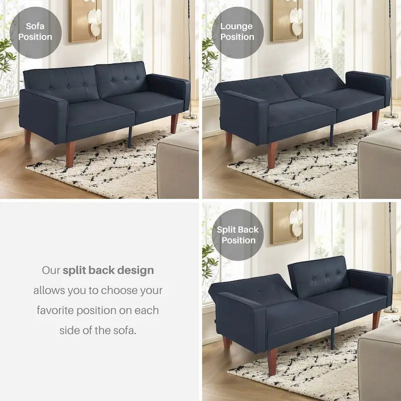 Futon Sofa Bed, Convertible Futon Couch Bed, Loveseat Sleeper Sofa, Daybed for Living Room, Apartment, Office