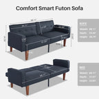 Futon Sofa Bed, Convertible Futon Couch Bed, Loveseat Sleeper Sofa, Daybed for Living Room, Apartment, Office