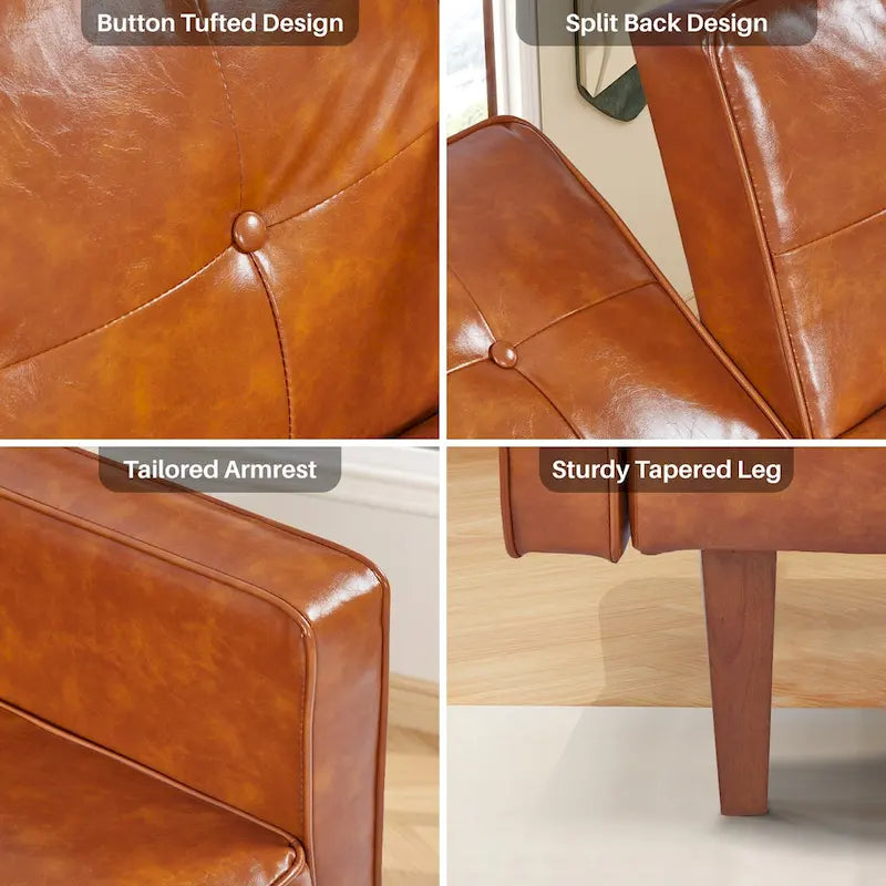 Futon Sofa Bed, Convertible Futon Couch Bed, Loveseat Sleeper Sofa, Daybed for Living Room, Apartment, Office