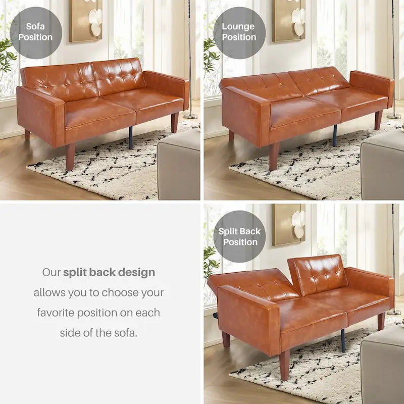 Futon Sofa Bed, Convertible Futon Couch Bed, Loveseat Sleeper Sofa, Daybed for Living Room, Apartment, Office