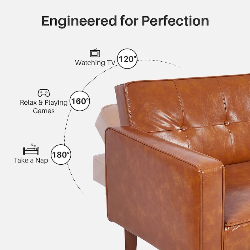 Futon Sofa Bed, Convertible Futon Couch Bed, Loveseat Sleeper Sofa, Daybed for Living Room, Apartment, Office