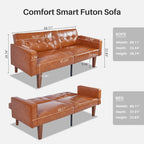 Futon Sofa Bed, Convertible Futon Couch Bed, Loveseat Sleeper Sofa, Daybed for Living Room, Apartment, Office