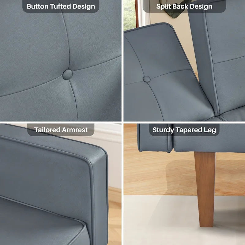 Futon Sofa Bed, Convertible Futon Couch Bed, Loveseat Sleeper Sofa, Daybed for Living Room, Apartment, Office