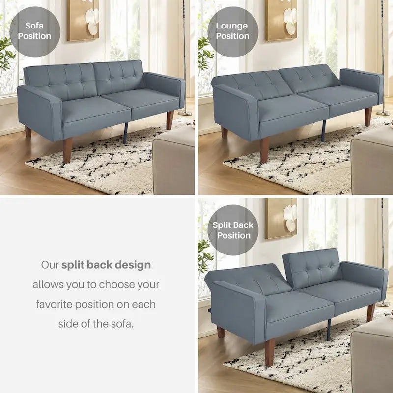 Futon Sofa Bed, Convertible Futon Couch Bed, Loveseat Sleeper Sofa, Daybed for Living Room, Apartment, Office