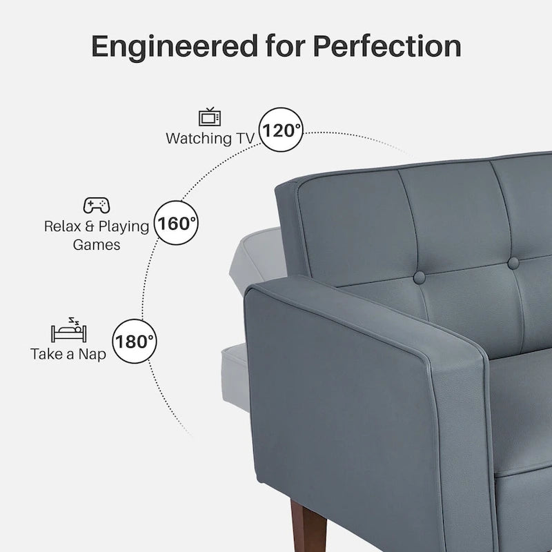 Futon Sofa Bed, Convertible Futon Couch Bed, Loveseat Sleeper Sofa, Daybed for Living Room, Apartment, Office