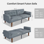 Futon Sofa Bed, Convertible Futon Couch Bed, Loveseat Sleeper Sofa, Daybed for Living Room, Apartment, Office