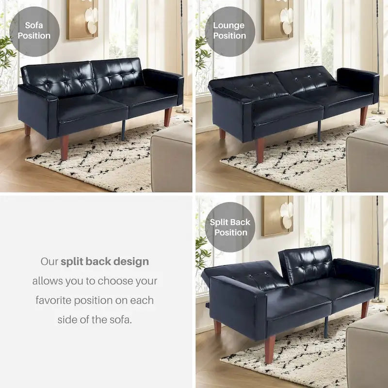 Futon Sofa Bed, Convertible Futon Couch Bed, Loveseat Sleeper Sofa, Daybed for Living Room, Apartment, Office