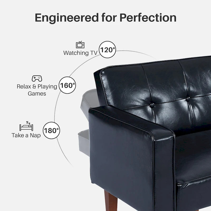 Futon Sofa Bed, Convertible Futon Couch Bed, Loveseat Sleeper Sofa, Daybed for Living Room, Apartment, Office