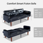 Futon Sofa Bed, Convertible Futon Couch Bed, Loveseat Sleeper Sofa, Daybed for Living Room, Apartment, Office