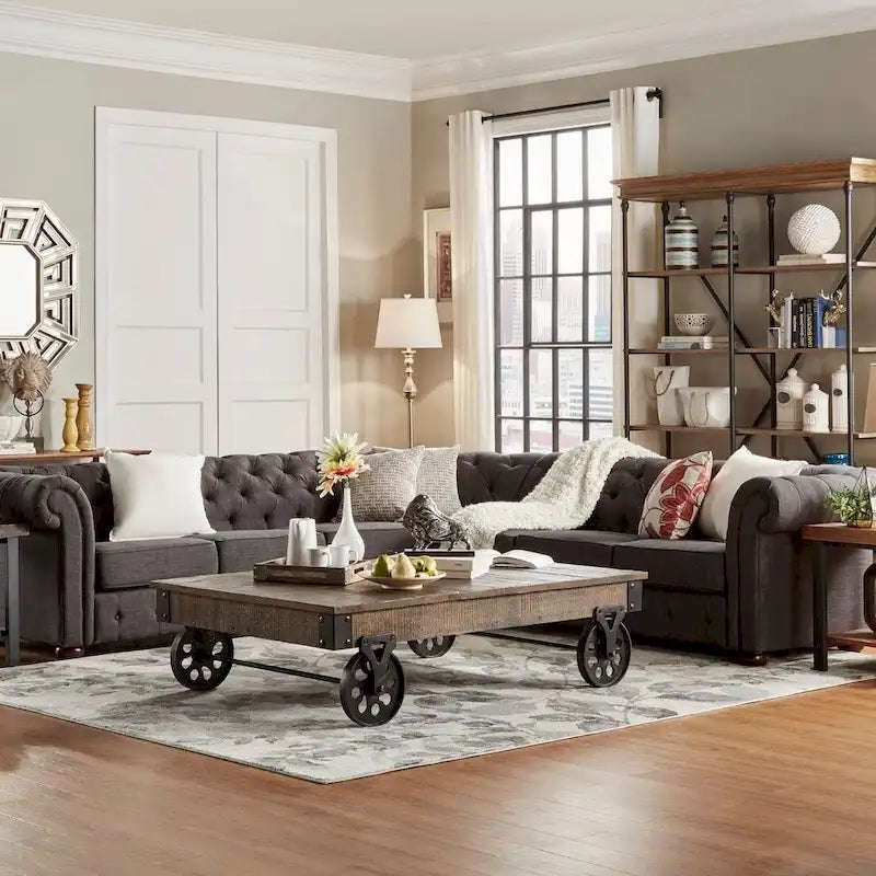 Chesterfield L-Shaped Sectional Sofa