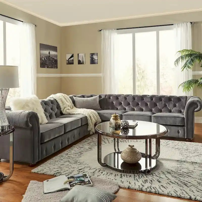 Chesterfield L-Shaped Sectional Sofa