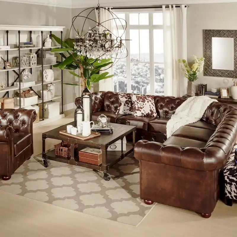 Chesterfield L-Shaped Sectional Sofa