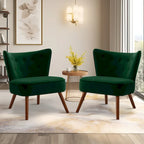 Fauteuil d'appoint en velours capitonné pour salon - 27,6 L x 28 P x 31,3 H
