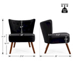 Fauteuil d'appoint en velours capitonné pour salon - 27,6 L x 28 P x 31,3 H