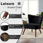 Fauteuil d'appoint en velours capitonné pour salon - 27,6 L x 28 P x 31,3 H