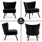 Fauteuil d'appoint en velours capitonné pour salon - 27,6 L x 28 P x 31,3 H