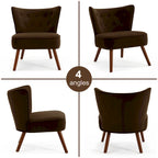 Fauteuil d'appoint en velours capitonné pour salon - 27,6 L x 28 P x 31,3 H
