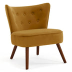 Fauteuil d'appoint en velours capitonné pour salon - 27,6 L x 28 P x 31,3 H