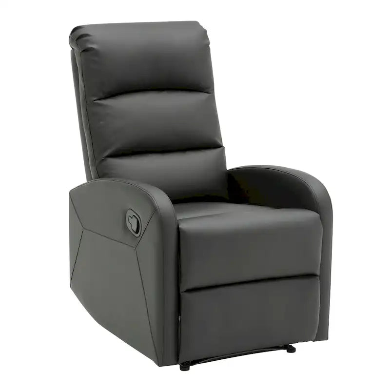 Recliner Chair with Tufted Seat and Manual Recline