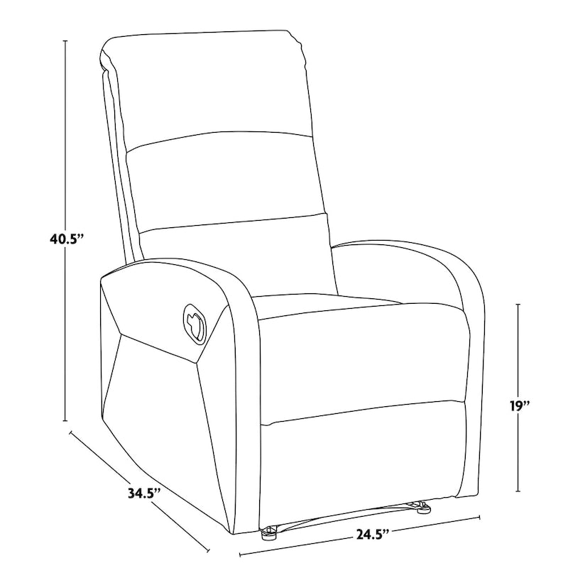 Recliner Chair with Tufted Seat and Manual Recline