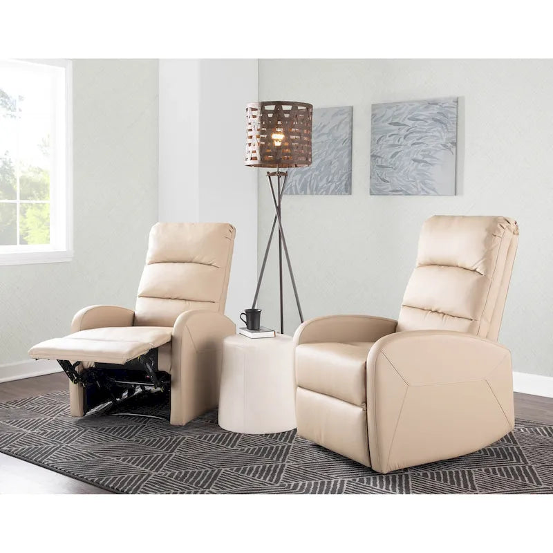 Recliner Chair with Tufted Seat and Manual Recline