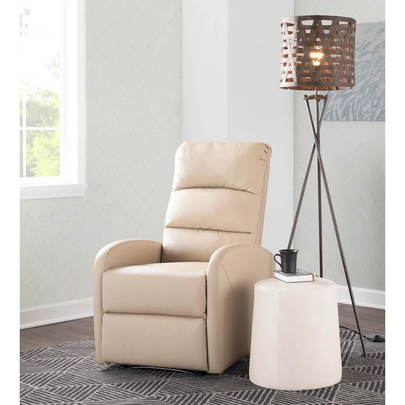 Recliner Chair with Tufted Seat and Manual Recline