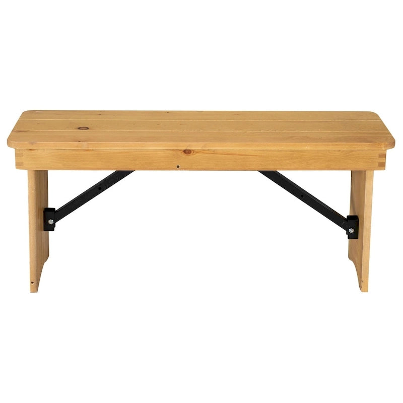 40 x 12 Antique Rustic Solid Pine Folding Farm Bench