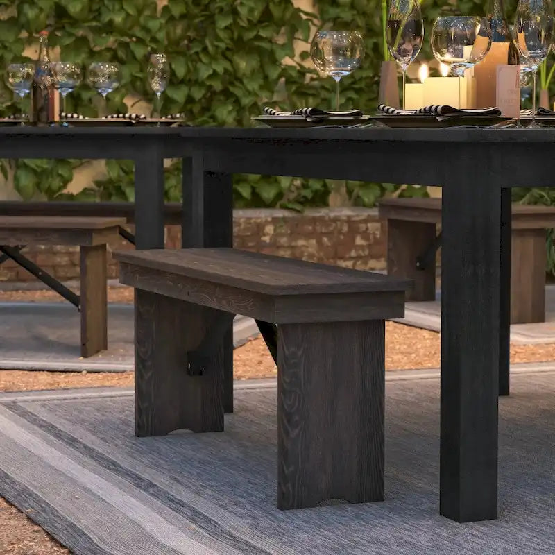 40 x 12 Antique Rustic Solid Pine Folding Farm Bench