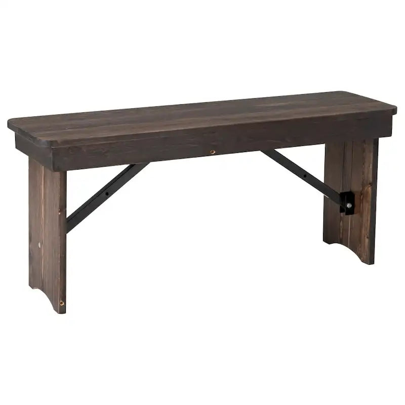 40 x 12 Antique Rustic Solid Pine Folding Farm Bench