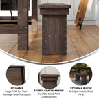 40 x 12 Antique Rustic Solid Pine Folding Farm Bench