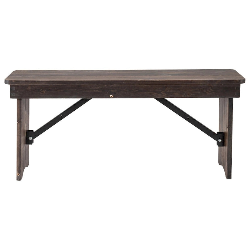 40 x 12 Antique Rustic Solid Pine Folding Farm Bench
