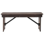 40 x 12 Antique Rustic Solid Pine Folding Farm Bench